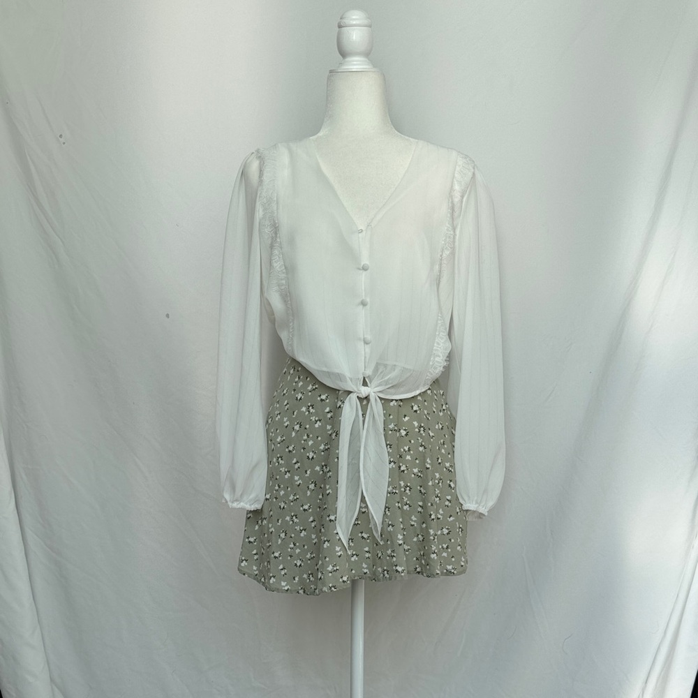 Urban Outfitters Green Floral Skirt